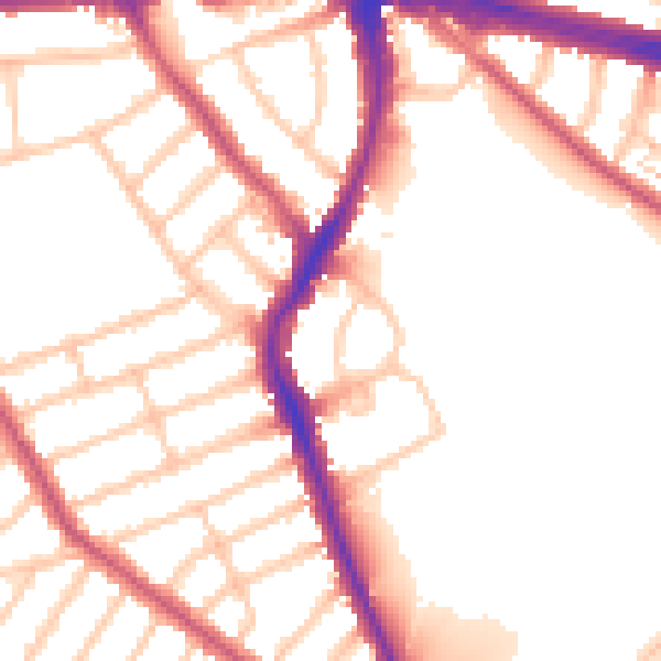 Daytime road noise heatmap for IG1 4UZ