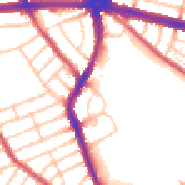Daytime road noise heatmap for IG1 4XA