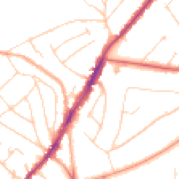 Daytime road noise heatmap for IG10 1AD