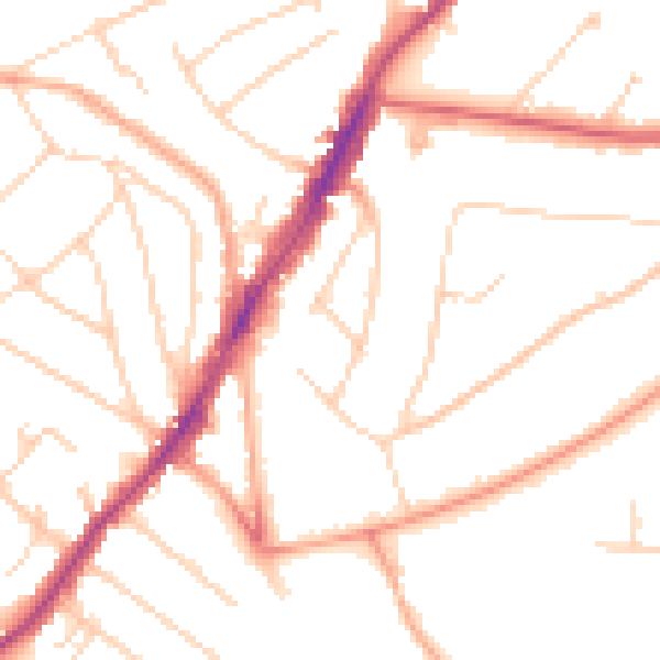 Daytime road noise heatmap for IG10 1AG