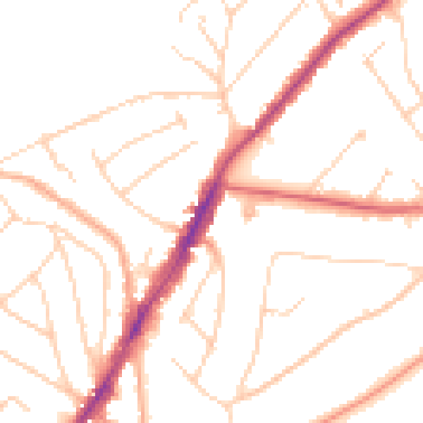Daytime road noise heatmap for IG10 1AH