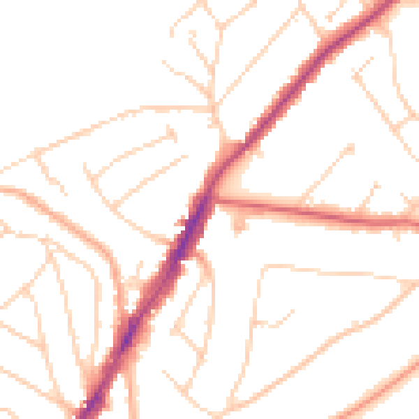 Daytime road noise heatmap for IG10 1AL