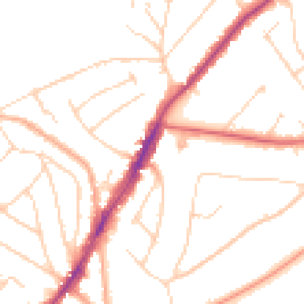 Daytime road noise heatmap for IG10 1AQ