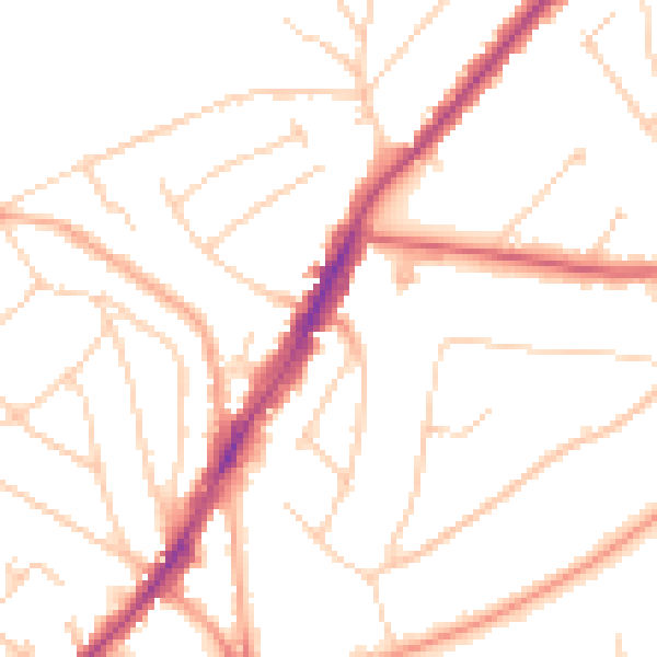 Daytime road noise heatmap for IG10 1BH