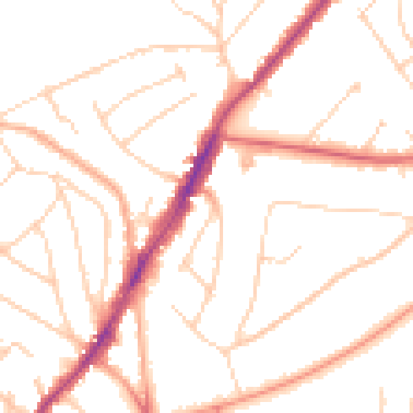 Daytime road noise heatmap for IG10 1BJ