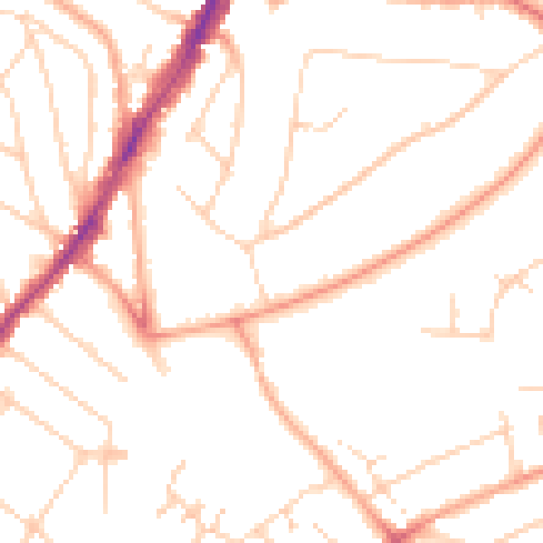 Daytime road noise heatmap for IG10 1BP