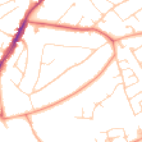 Daytime road noise heatmap for IG10 1BS