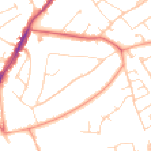Daytime road noise heatmap for IG10 1BT
