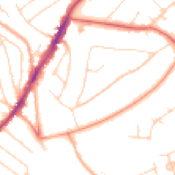 Daytime road noise heatmap for IG10 1BU