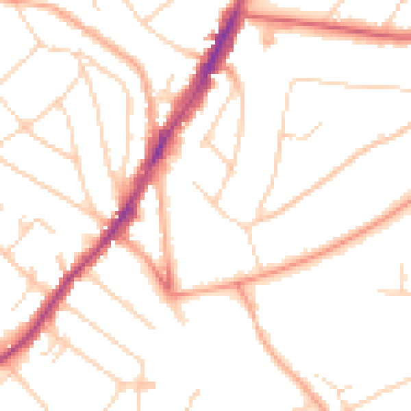 Daytime road noise heatmap for IG10 1BW