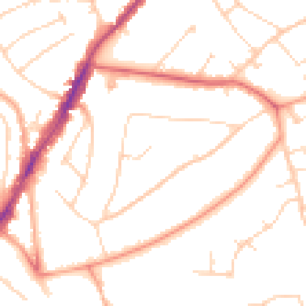 Daytime road noise heatmap for IG10 1BY