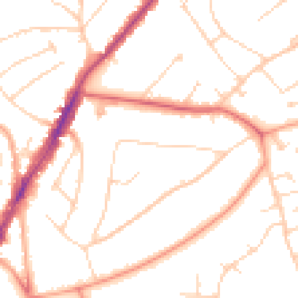 Daytime road noise heatmap for IG10 1DA