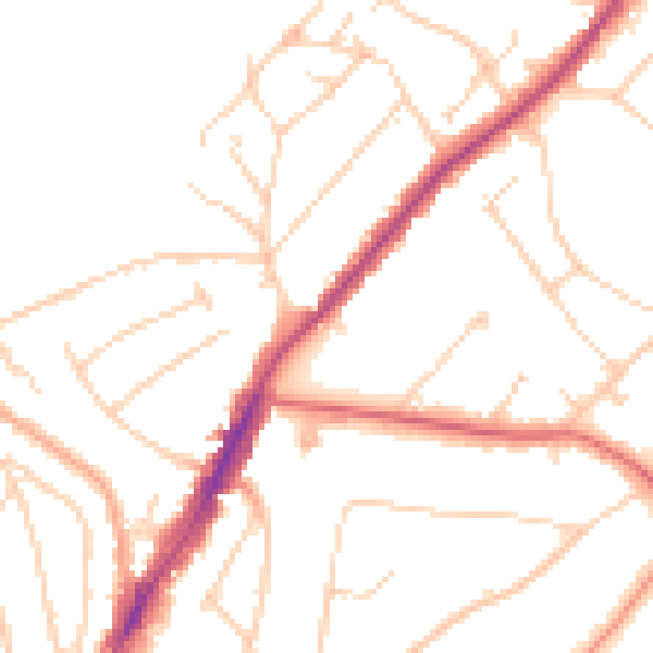 Daytime road noise heatmap for IG10 1DS