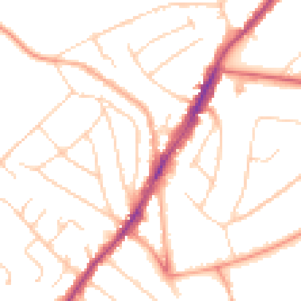 Daytime road noise heatmap for IG10 1DX