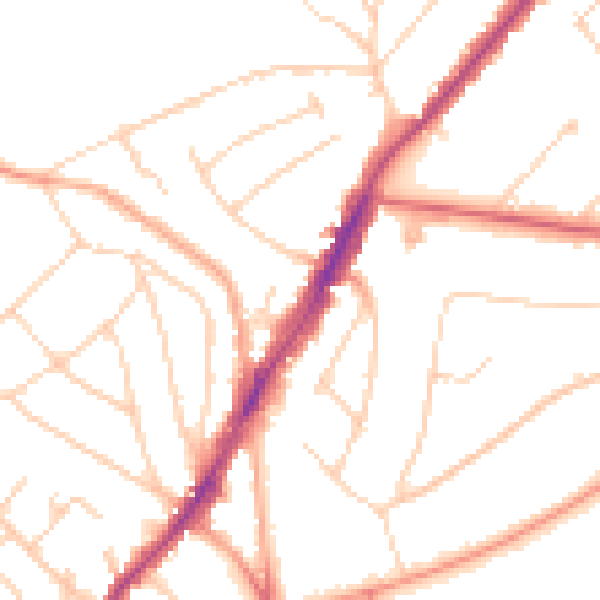 Daytime road noise heatmap for IG10 1DZ