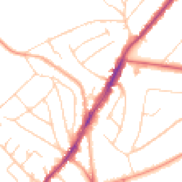 Daytime road noise heatmap for IG10 1EA