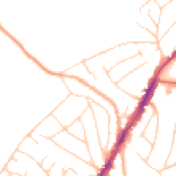 Daytime road noise heatmap for IG10 1EG