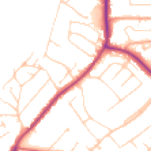 Daytime road noise heatmap for IG10 1ER
