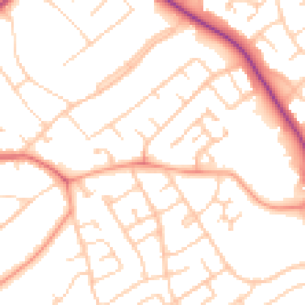 Daytime road noise heatmap for IG10 1ES