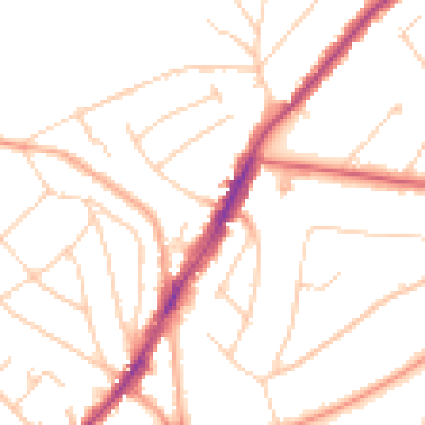 Daytime road noise heatmap for IG10 1EZ