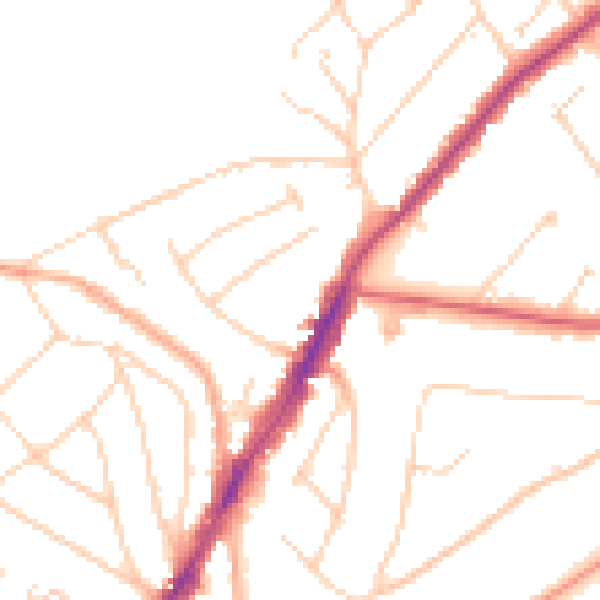 Daytime road noise heatmap for IG10 1FB