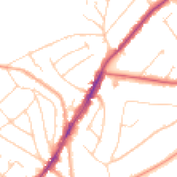 Daytime road noise heatmap for IG10 1HA