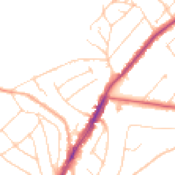 Daytime road noise heatmap for IG10 1HE