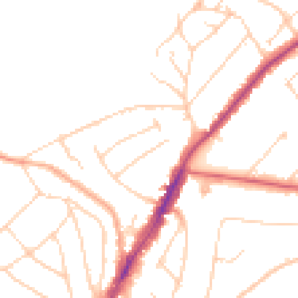 Daytime road noise heatmap for IG10 1HF