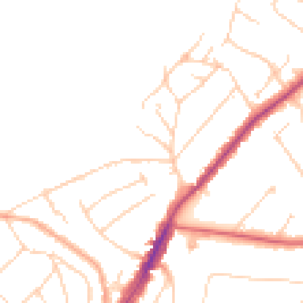 Daytime road noise heatmap for IG10 1HS