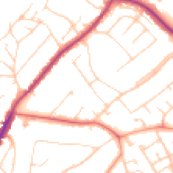 Daytime road noise heatmap for IG10 1NL