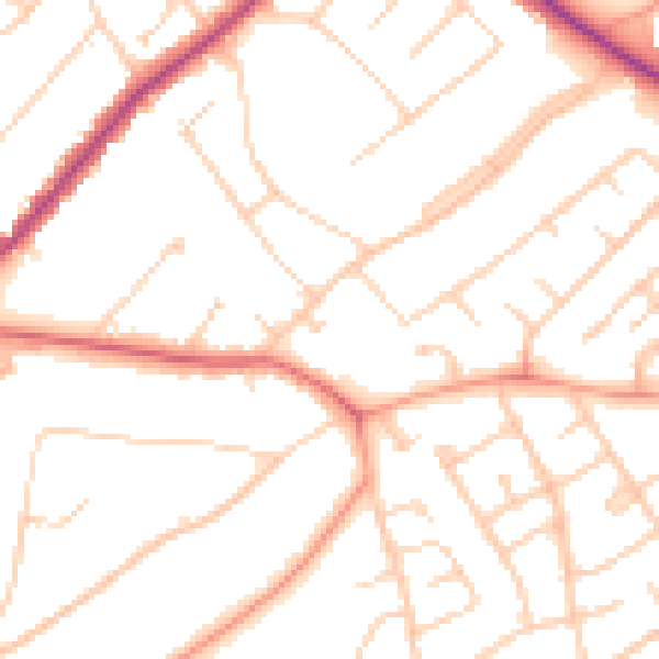 Daytime road noise heatmap for IG10 1NS