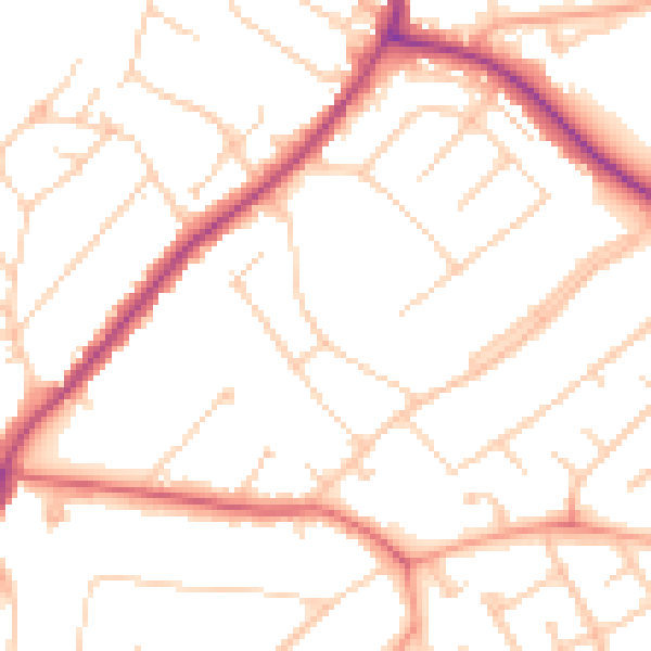 Daytime road noise heatmap for IG10 1PD