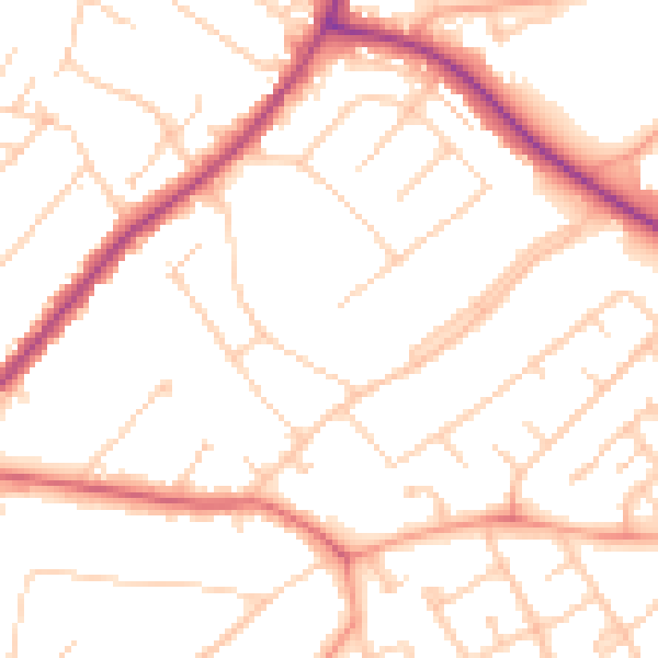 Daytime road noise heatmap for IG10 1PW