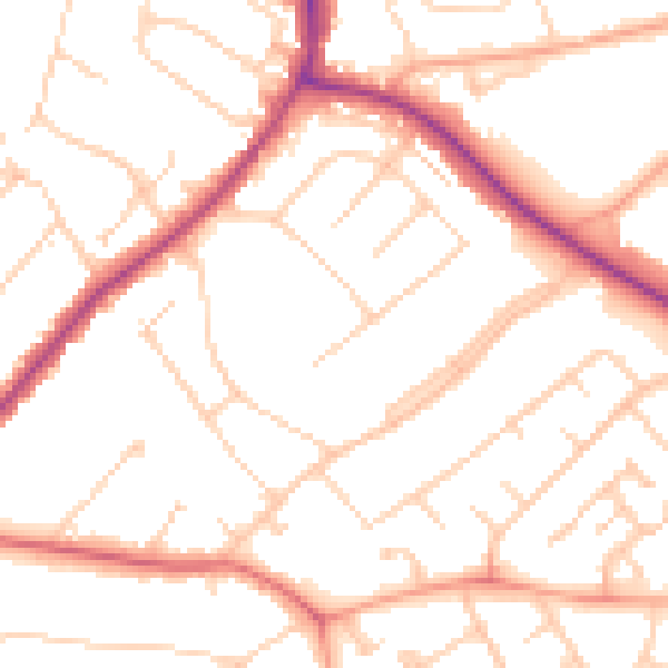 Daytime road noise heatmap for IG10 1PY