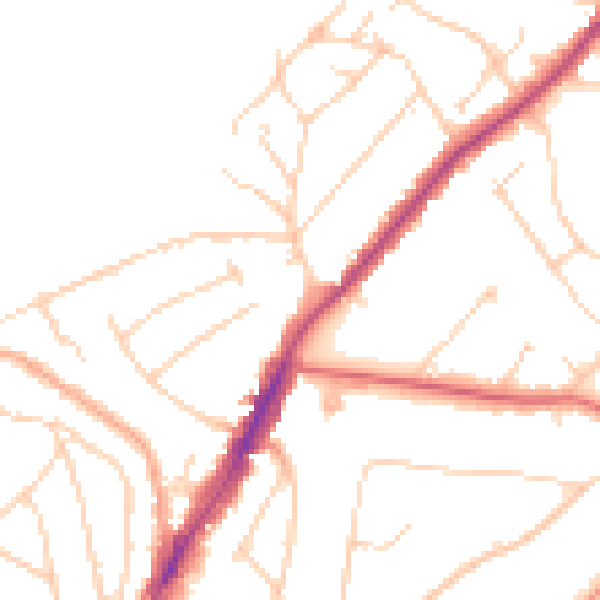 Daytime road noise heatmap for IG10 1RJ