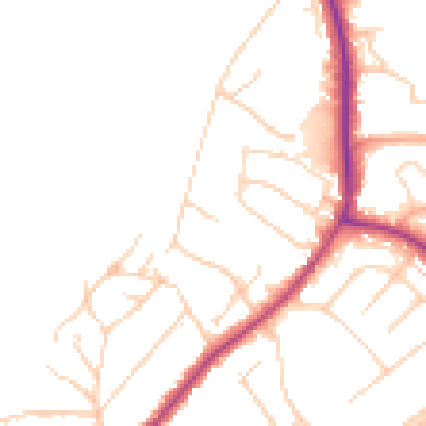 Daytime road noise heatmap for IG10 1SB