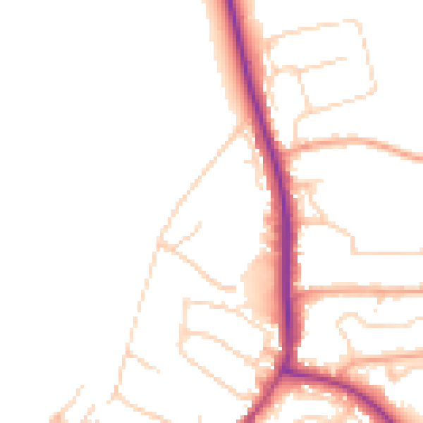 Daytime road noise heatmap for IG10 1SQ