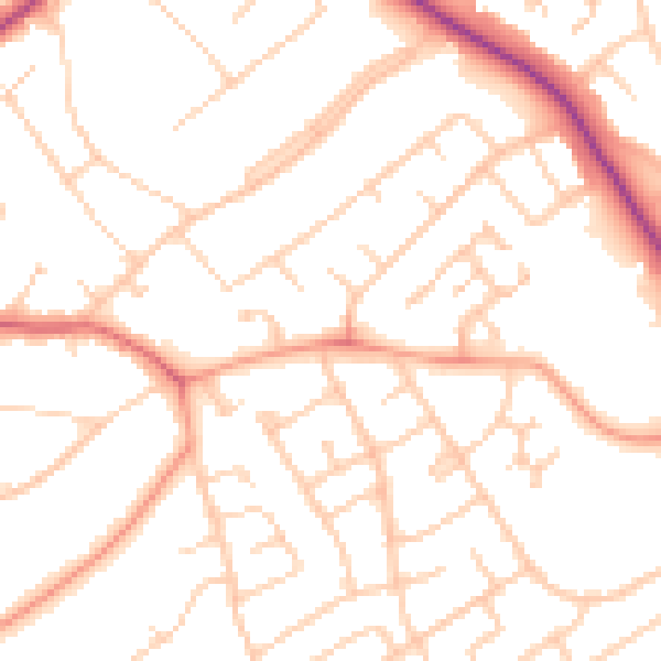 Daytime road noise heatmap for IG10 1SU