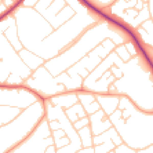 Daytime road noise heatmap for IG10 1TG