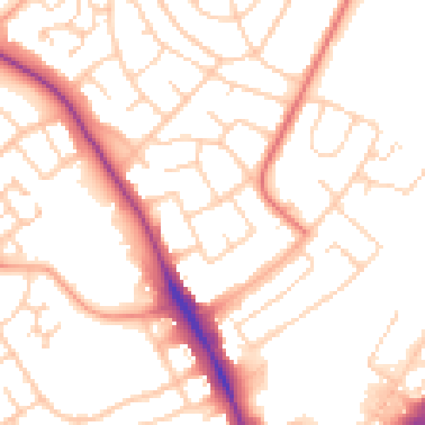 Daytime road noise heatmap for IG10 2AT