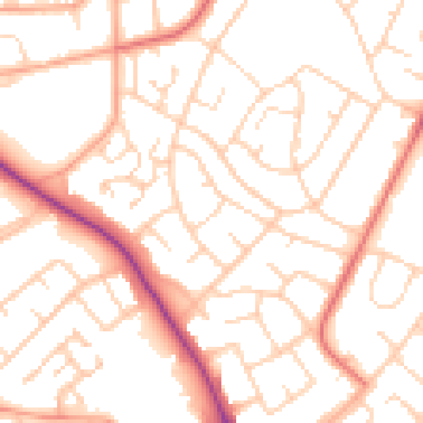 Daytime road noise heatmap for IG10 2HH