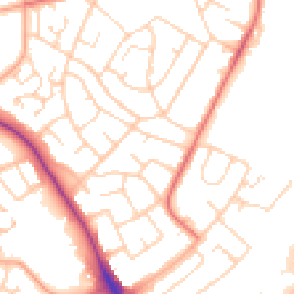 Daytime road noise heatmap for IG10 2HZ