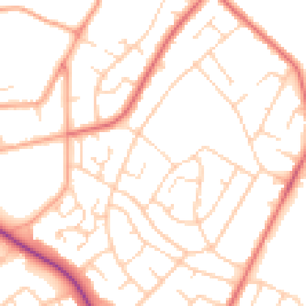Daytime road noise heatmap for IG10 2JG