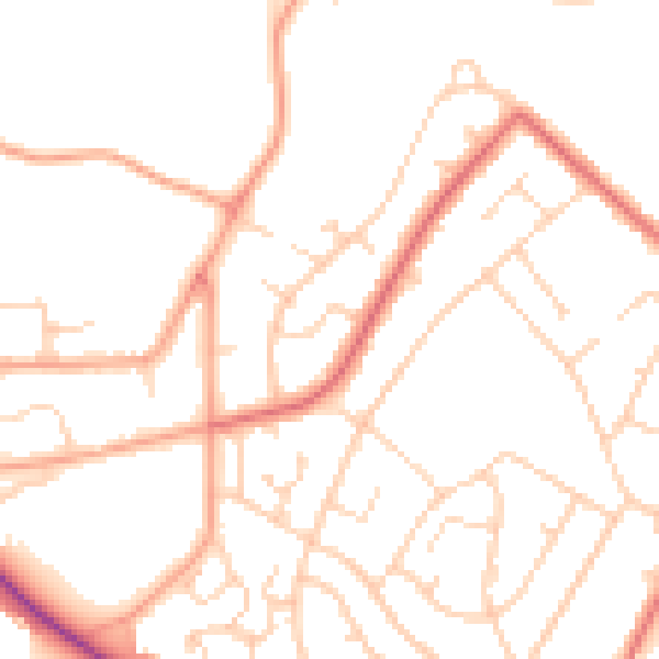 Daytime road noise heatmap for IG10 2LQ
