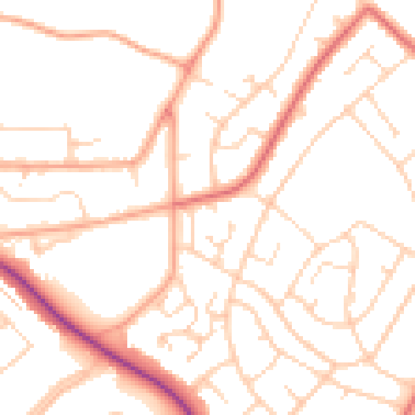 Daytime road noise heatmap for IG10 2LZ