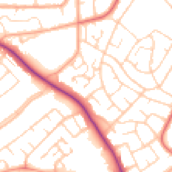 Daytime road noise heatmap for IG10 2PH
