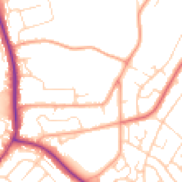 Daytime road noise heatmap for IG10 2QS