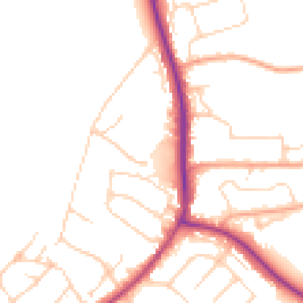 Daytime road noise heatmap for IG10 2SW