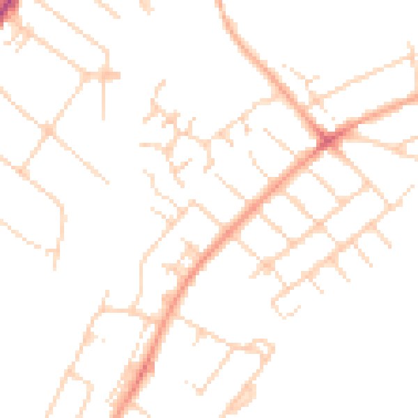Daytime road noise heatmap for IG10 3AW