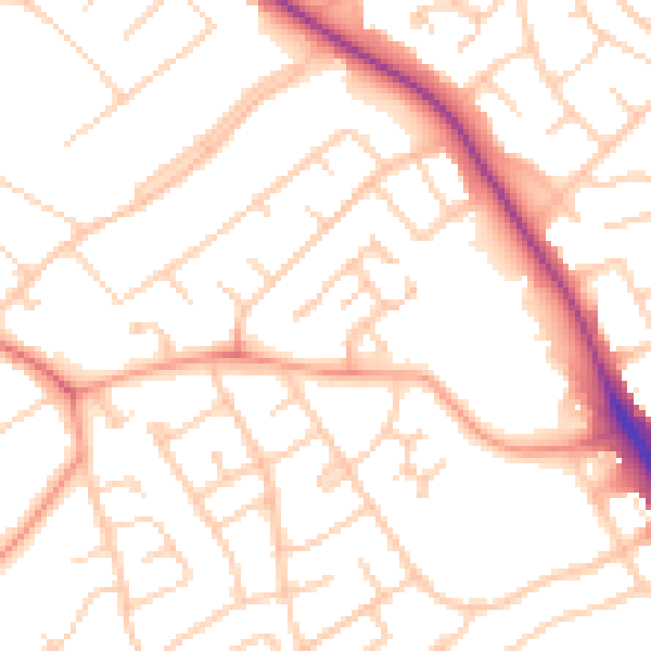 Daytime road noise heatmap for IG10 3FG